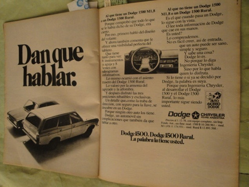 Publicidad Dodge 1500 - Dodge 1500 Rural Chrysler Año 1979