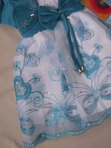 Vestido Infantil Festa Bordado Corações E Paetês Com Bolero