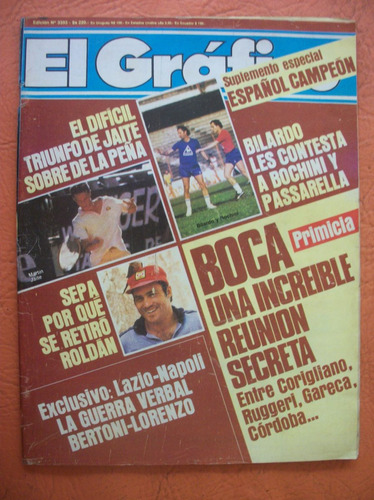 El Grafico 3393 16/10/1984 Español Campeon - Boca - Bilardo