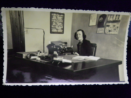 Fotografía Antigua Oficina Mujer Accesorios 1938 Postal