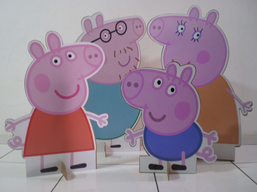 Peppa Pig Kit 4 Display De Chão Festa Madeira Mdf Frete Grat
