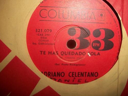Adriano Celentano * Disco Simple* 2 Temas.-