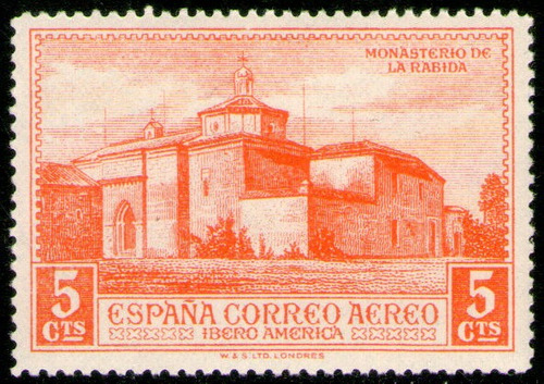 España Sello Aéreo Mint Monasterio De La Rábida Año 1930