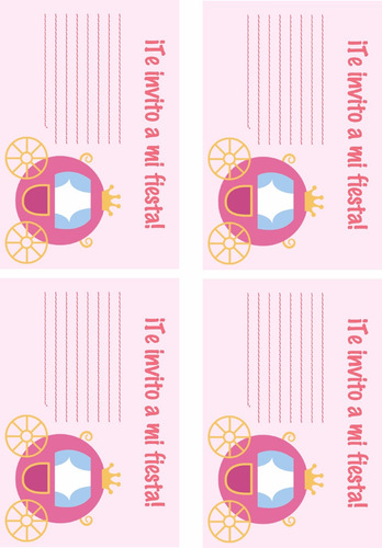 Invitaciones Princesas Cumpleaños Niñas P/imprimir 8 Modelos