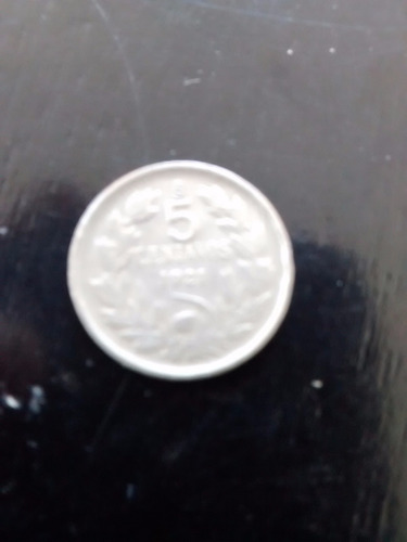 Numismatica Moneda De 5 Centavos-año 1921-chile
