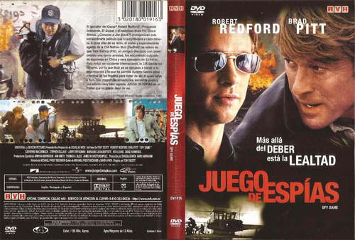 Juego De Espias Dvd Robert Redford Brad Pitt Spy Game 2001