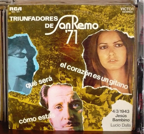 Nada Jose Feliciano Lucio Dalla Lp Triunfadores De San Remo