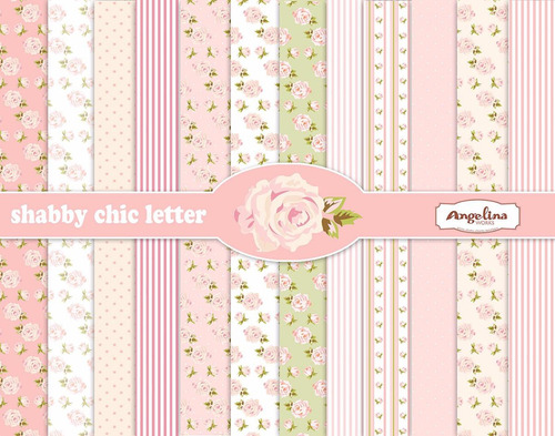 Kit Imprimible Pack Fondos Shabby Chic Clipart Cod 66