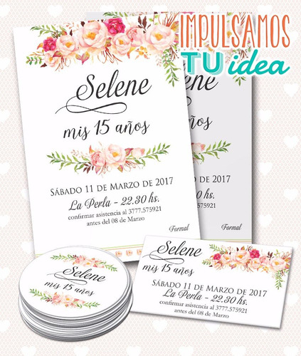 Invitación Cumple De 15 Con Personal Y Souvenir Imprimible