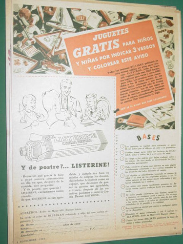 Publicidad Concurso Billiken Coloreo De Dibujos Listerine