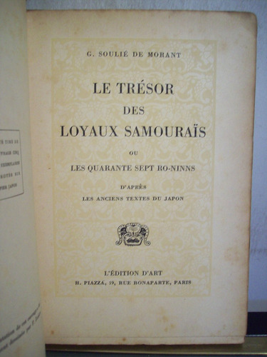 Adp Le Tresor Des Loyaux Samourais De Morant / 1927 Paris