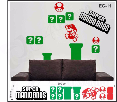 Adesivo Papel Parede Quarto Infantil Super Mario Bros - 3mts