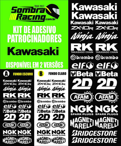 Kit Adesivo Patrocinador Kawasaki Zx 10 636 300 Ninja Sbk