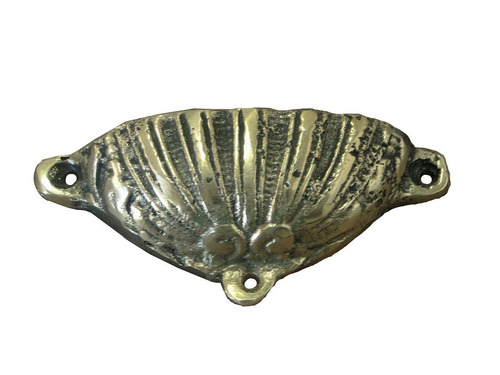 Puxador Colonial Concha Estria Bronze 8 Cm Móveis Um Par