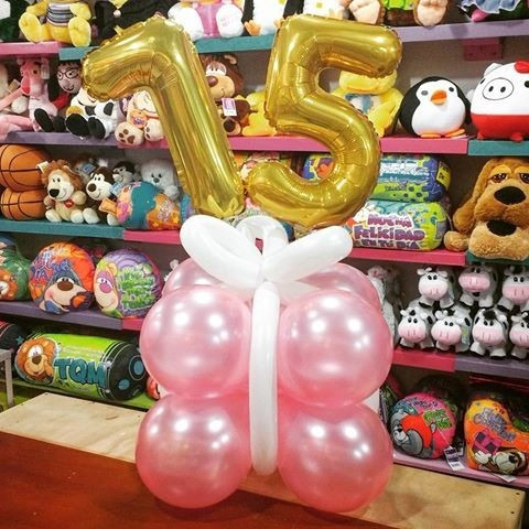 Imagen 3 de 5 de 6 Globos Metalizados Números Dorados Plateados 35 Cm Bombas