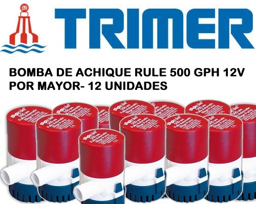 12 Bombas De Achique Sumergible- Rule 500 Gph 12v Por Mayor