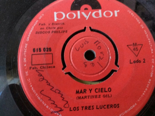 Vinilo Single De Los Tres Luceros Mar Y Cielo ( K107 (Usado)