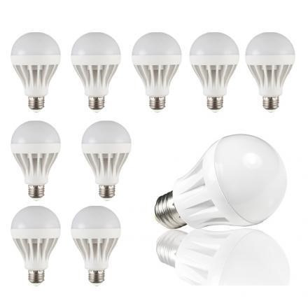 10 Ampolletas Led 7w 220v E27 Luz Calida Y Fria