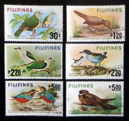 Filipinas Aves, Serie Sc. 1392-97 Año 1979 Usada L9039