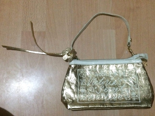 Bolsa Clutch Victoria's Secret Dorado Tag Flor 100% Original