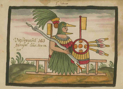 Lienzo Tela Códice Tovar Huitzilopochtli Dios Azteca 50 X 69