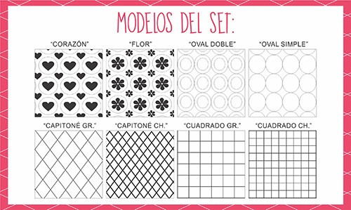 Set De 8 Láminas Texturadoras Decorativas Parpen