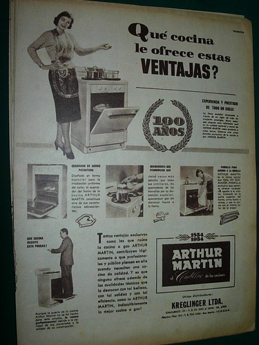 Publicidad Antigua Clipping Cocinas Arthur Martin Ventajas