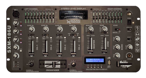 Imagen 2 de 10 de Consola Dj 4 Canales + Usb + Lcd Reproductor Mp3 C/ Display