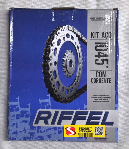 Kit Relação Riffel Aço 1045 Titan 125 Fan 125 2009 Até 2013