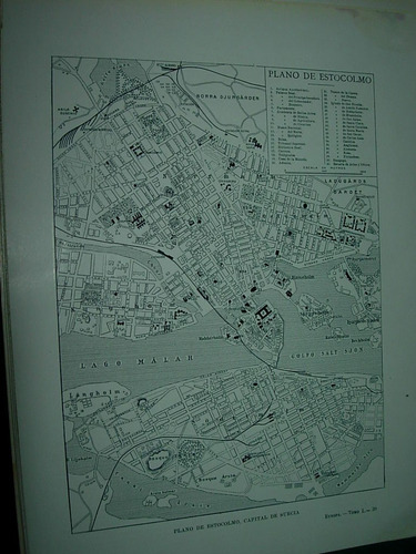 Mapa Antiguo Plano Blanco Negro Estocolmo Suecia Mapas
