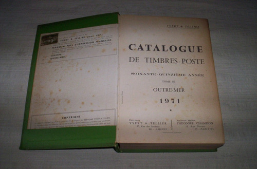 Catalogo De Sellos Frances..1971.1445 Paginas..buen Estado..
