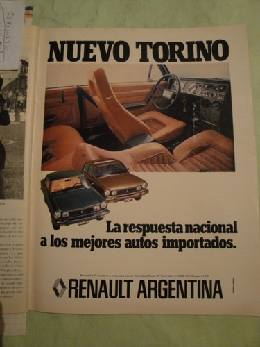 Publicidad Torino Coupe Zx - Grand Routier Año 1979