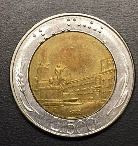 Ita020 Moneda Italia 500 Liras 1982 Vf-xf Ayff