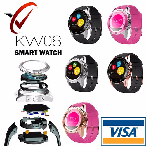 Smart Watch Kw08 Chip /sd /camara /ritmo Cardiaco / Estuche