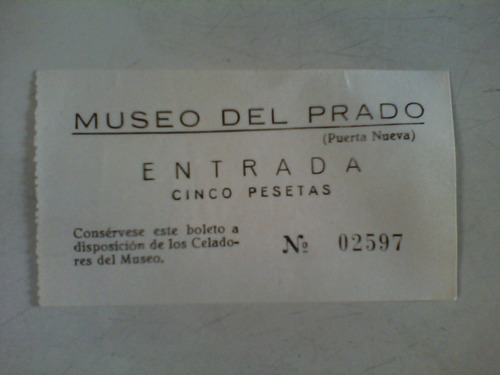 Boletos Antiguos De Entrada Al Museo Del Prado Usados