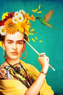 Frida Kahlo Multicolor Pintora - Poster Lámina 45x30 Cm.