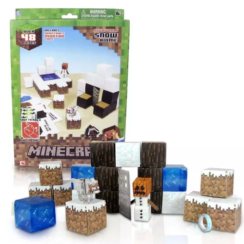 Minecraft Papercraft Snow Set Madeira Gelo Lobo Golem