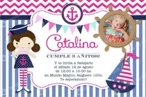 Comprar Kit Imprimible Marinera Candy Bar Invitación Cumpleaños Nena
