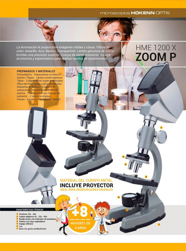 Microscopio Hokenn 1200x - C/ Proyector - C/ Luz - Local Urq