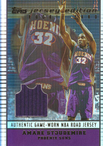 2002-03 Topps Je Rookie Gw Road Jersey Amare Stoudemire Suns