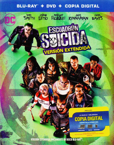 Escuadron Suicida Suicide Squad Blu-ray + Dvd + Dc Extendida