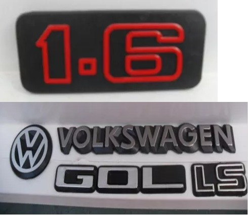 Kit 5 Emblema Vw Volkswagen Gol Ls + 1.6 Da Grade 84 A 90