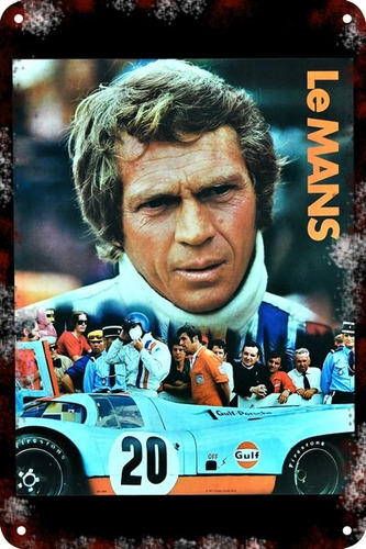 Carteles Antiguos Chapa 60x40cm Steve_mcqueen Lemans Au-317