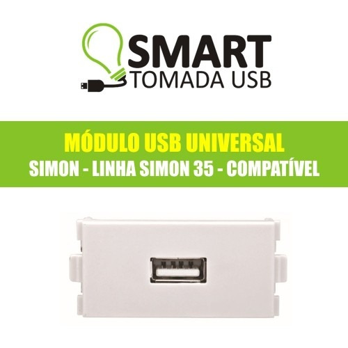 Módulo Usb Tomada Parede Simon 35 Compatível iPhone