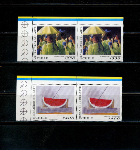 Sellos Postales De Chile. Serie Mensajeros Del Arte.
