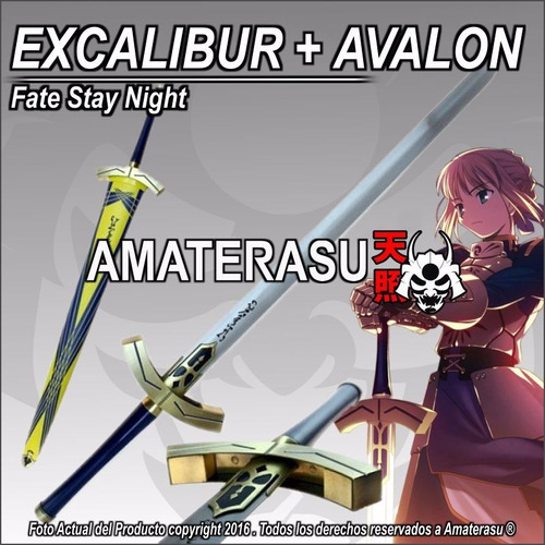 Espada Excalibur Y Avalon Saber Fate Stay Night Envio Gratis