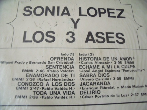 Lp Sonia Lopez Y Los Tres Ases, Ofrenda (Usado)