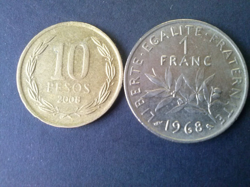 Moneda Francia 1 Franco 1968 Niquel (c35)
