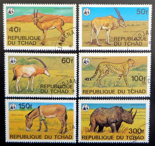 Tchad Fauna Africana, Serie Sc. 367-72 1979 Usada L7123