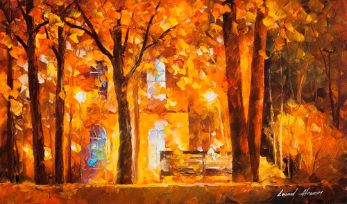 Poster Foto Obra Outono No Parque Da Cidade 60x100cm Afremov